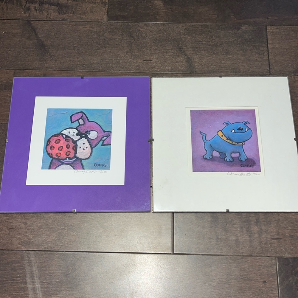 Connie Geerts dog wall art pics signed